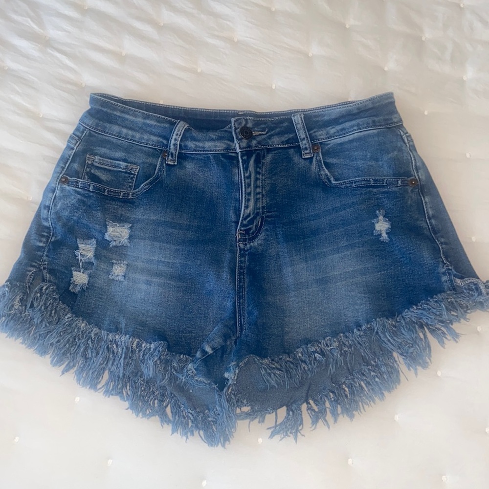 Raw Hem Jean Shorts